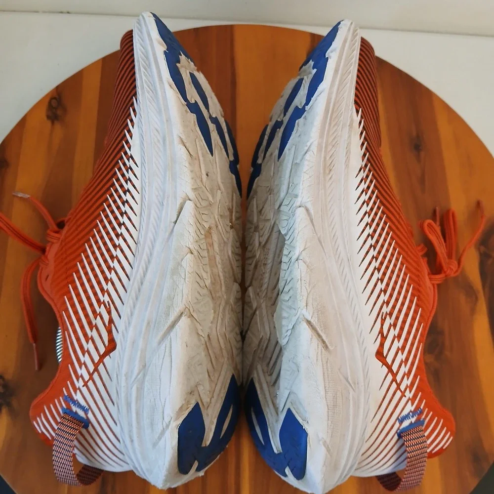 Hoka One One Rincon 2 Mens 12.5 Orange Athletic Running Shoes 1110514 FTHS